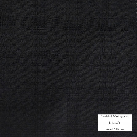 L655/1 Vercelli VII - 95% Wool - Đen caro 